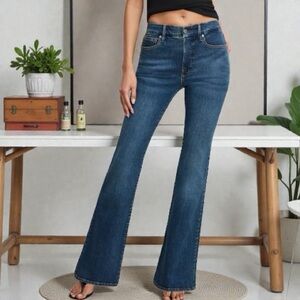Good American Good Legs Flare Jeans Long Size 1